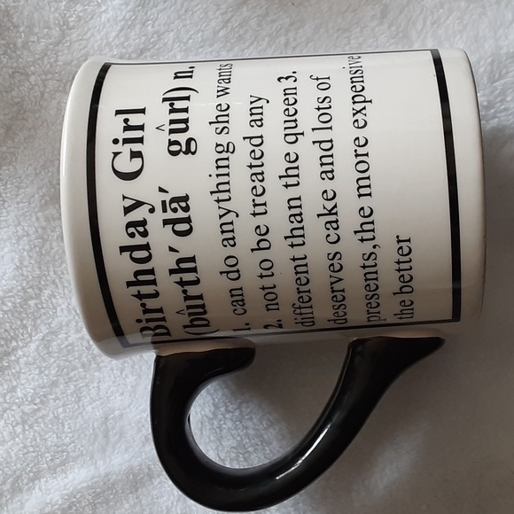 "Birthday Girl" licensed art Stephanie Lanier Tumbleweed Pottery Blk/White mug - Picture 3 of 7